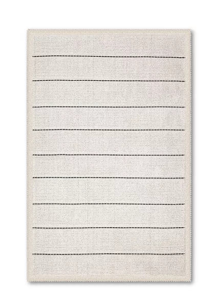 Набор из 2-х ковриков для ванной, 60x100, 50x60, 100% хлопок, молочный в черную полоску фото №4