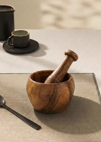 Ступка и пестик для специй, 13 см, акация