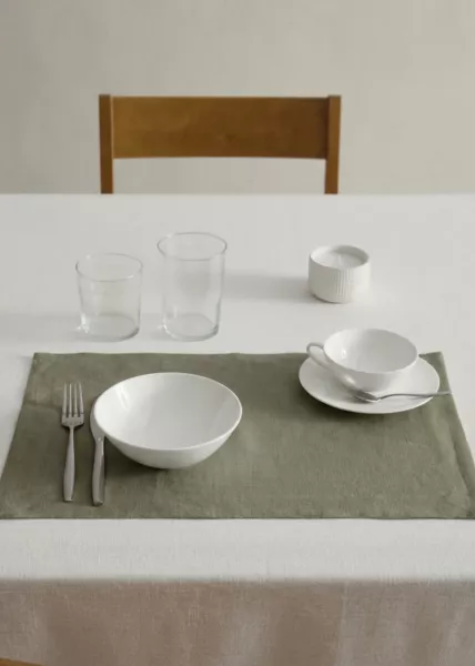 Салфетки кухонные, 35х45, лен, хаки, 2 шт. фото №1