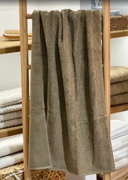 Полотенце банное, 70х140, хлопок, зеленое фото №4