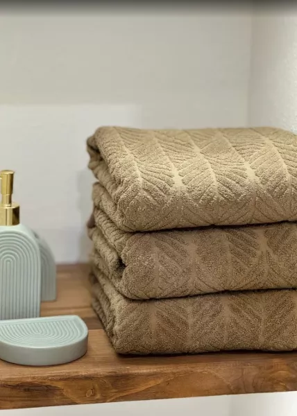 Полотенце банное, 70х140, хлопок, зеленое