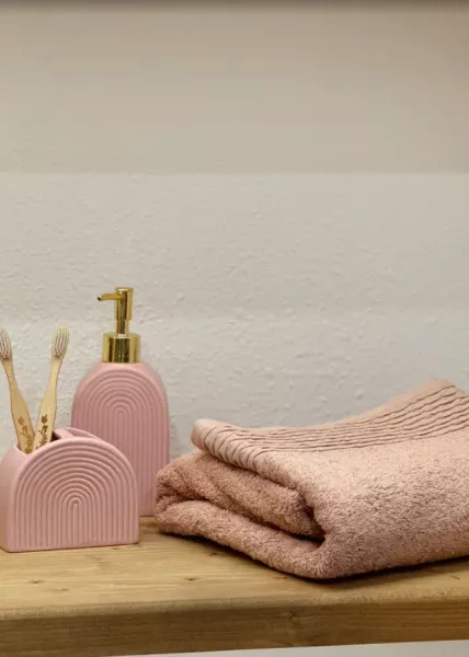 Полотенце банное, 70х140, хлопок, розовое