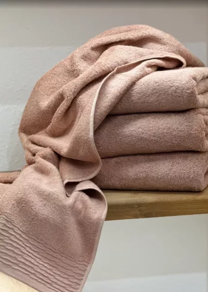 Полотенце банное, 70х140, хлопок, розовое фото №2