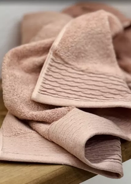 Полотенце банное, 70х140, хлопок, розовое фото №4