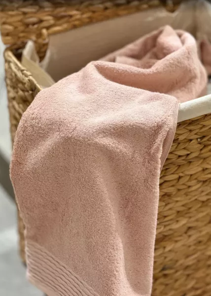 Полотенце банное, 70х140, хлопок, розовое фото №3