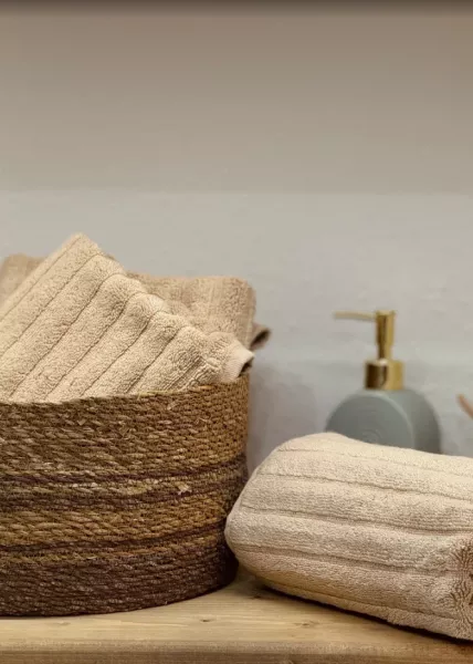 Полотенце лицевое, 50х75, хлопок, бежевое фото №2