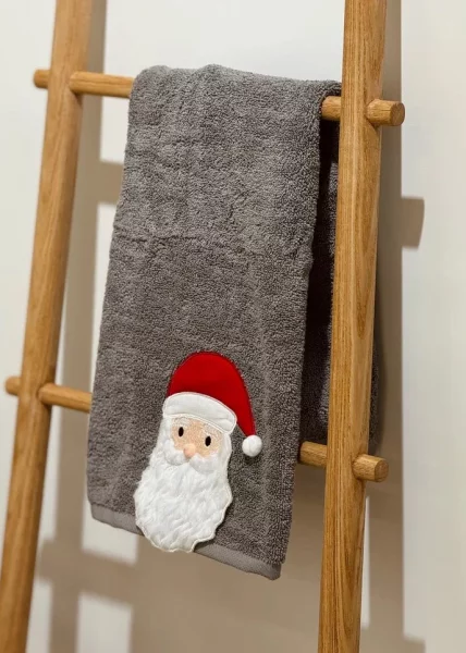 Набор новогодних полотенец Санта Клаус, 40х71, хлопок, белый фото №2