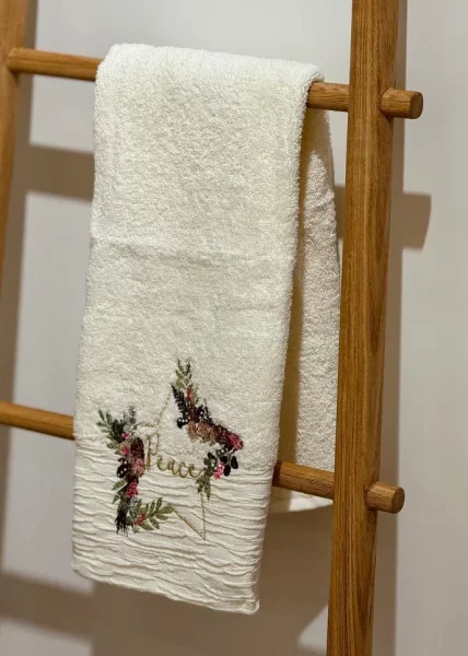 Набор новогодних полотенец Мир, 40х71, хлопок, белый фото №2