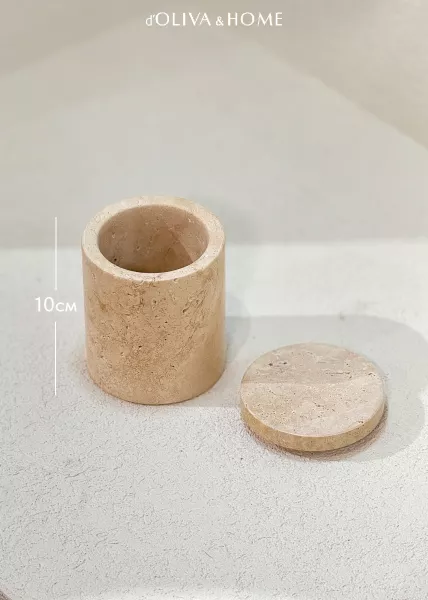Стакан Olive для ванной комнаты из натурального камня, травертин без крышки фото №5