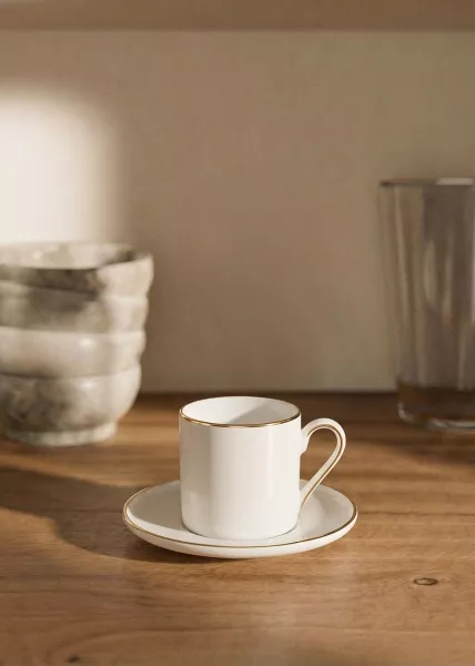 Чайная пара с золотой каймой, 180 мл, 2 шт. фото №1