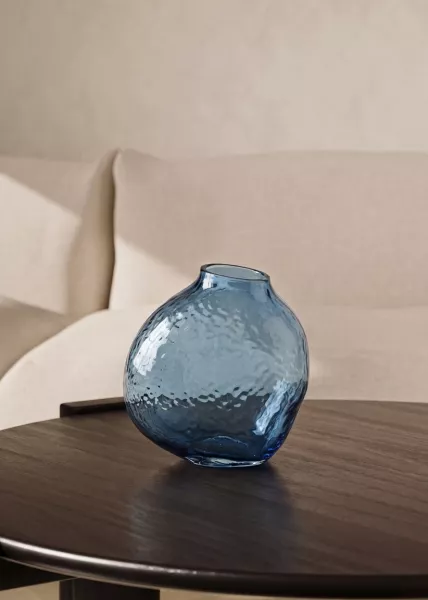 Вазон стеклянный Water, 22 см, голубой фото №1