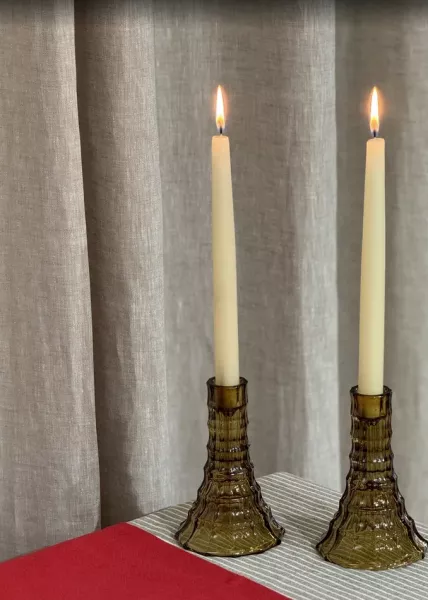 Подсвечник стеклянный Brown glass, 14 см, коричневый фото №1