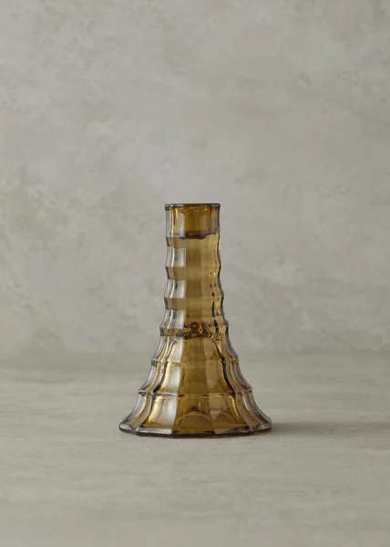 Подсвечник стеклянный Brown glass, 14 см, коричневый