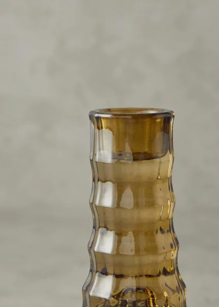 Подсвечник стеклянный Brown glass, 14 см, коричневый фото №3