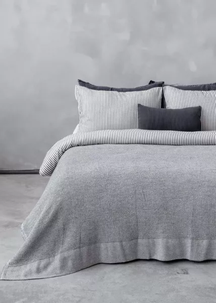 Покрывало Пергамон, 200х220, 60% хлопок, 20% шерсть, серое фото №1