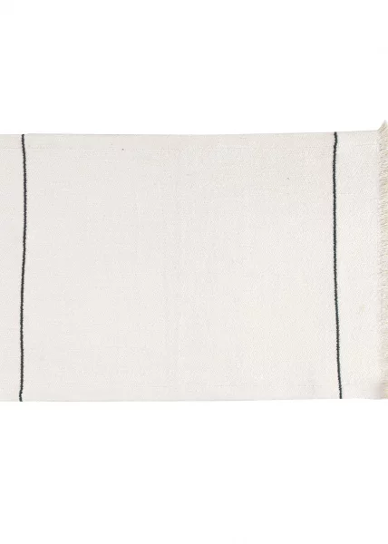 Салфетки декоративные, 35x50, хлопок, экрю/полоска антрацит, 2 шт. фото №2
