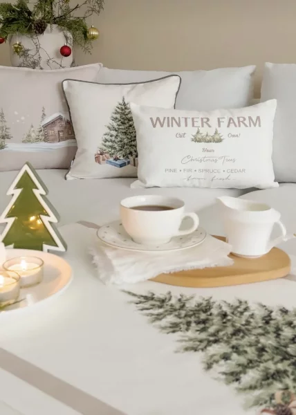 Чехол для подушки Winter Farm новогодний, 43x43, хлопок фото №2