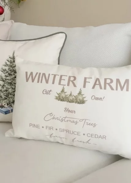 Чехол для подушки Winter Farm новогодний, 43x43, хлопок