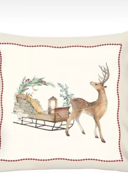 Чехол для подушки Deer новогодний, 43х45, хлопок