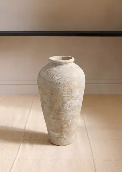 Глиняный вазон Olive Stone, 70 см, бежевый фото №1