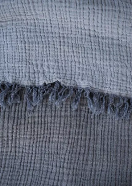 Муслиновое покрывало, 130x170, хлопок, лазурное/голубое фото №2