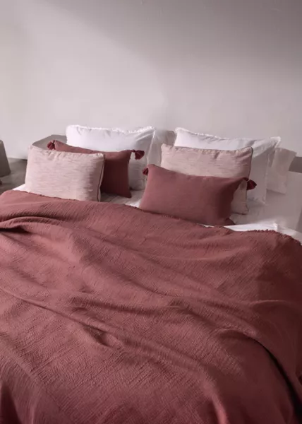 Покрывало декоративное Aspect, 180х240, 85% хлопок, 15% вискоза, бургунди