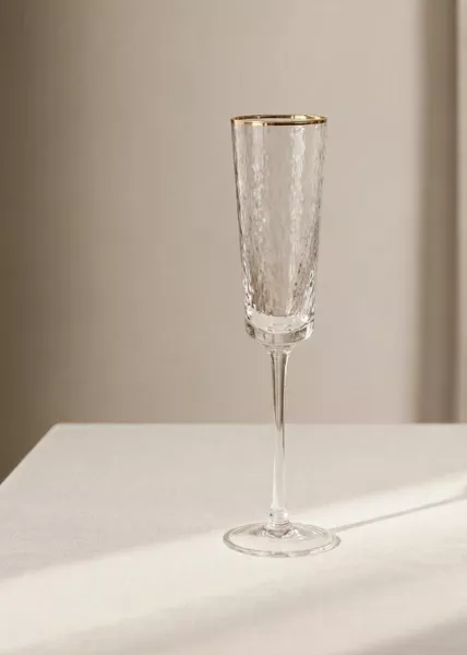 Набор бокалов для шампанского Жемчуг с золотой отводкой, 180 мл, 2 шт. фото №1