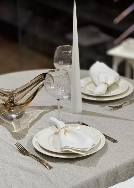 Скатерть Bragi, 150х200, хлопок, серая меланж фото №3