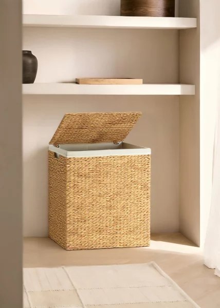 Корзина для белья с хлопковым чехлом Sea  44 см *34см *54см