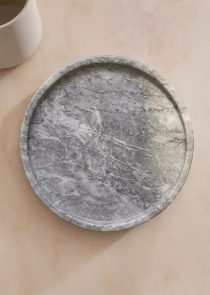 Поднос Olive для ванной комнаты из натурального камня, мрамор, серый