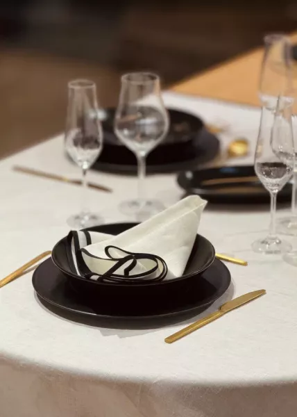 Набор из 2х салфеток с  кантом 45x45 см из натурального льна, белый