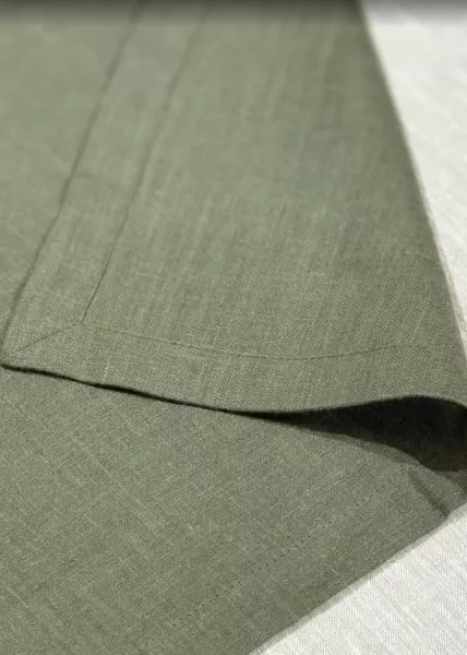 Набор из 2-х салфеток 45x45 см из натурального льна, оливковый фото №4