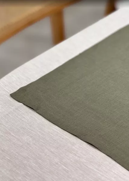 Набор из 2-х салфеток 45x45 см из натурального льна, оливковый фото №5