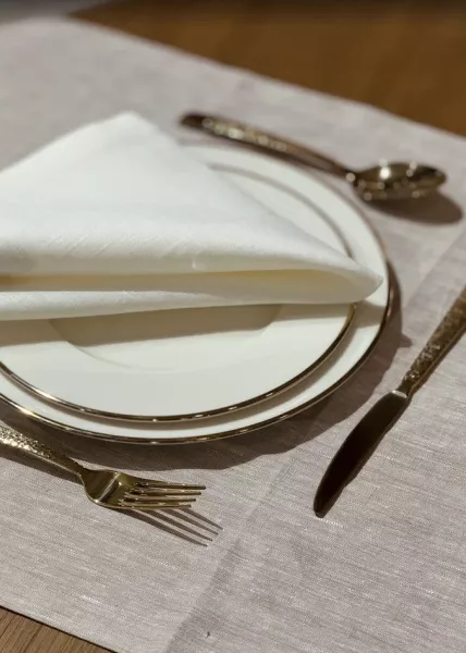 Набор из 2-х салфеток 45x45 см из натурального льна, белый фото №2