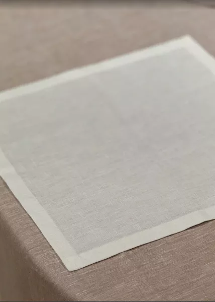 Набор из 2-х салфеток 45x45 см из натурального льна, белый фото №3