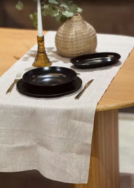 Дорожка из натурального льна 50x160 см, бежевая