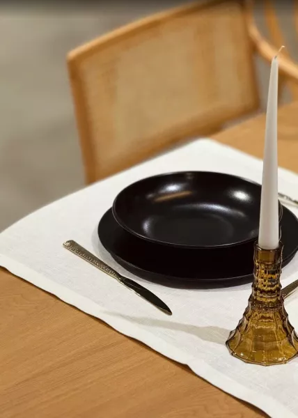 Дорожка из натурального льна 50x160 см, белая фото №2