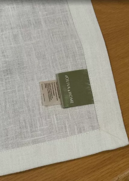 Дорожка из натурального льна 50x160 см, белая фото №4