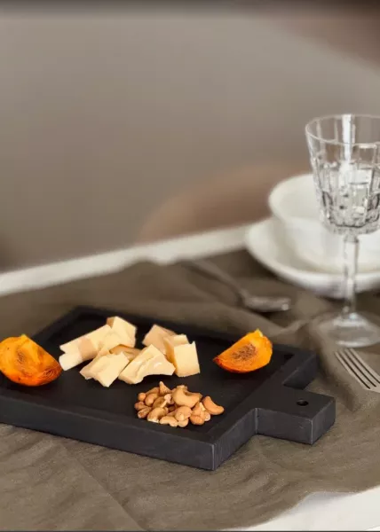 Доска сервировочная с ручкой, 24 см, дуб фото №1