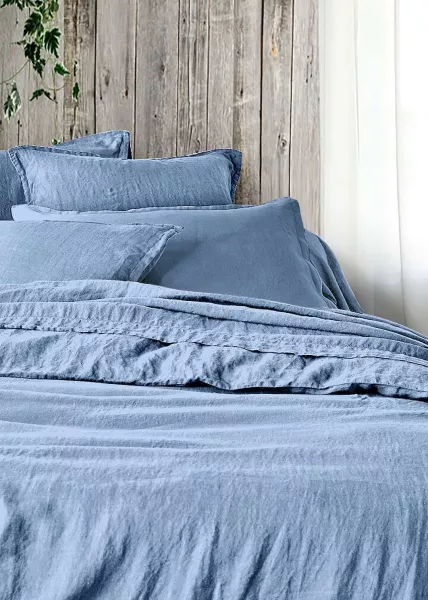 Теплый лен/вареный хлопок 100% хб 250см (15-4030) голубой фото №1