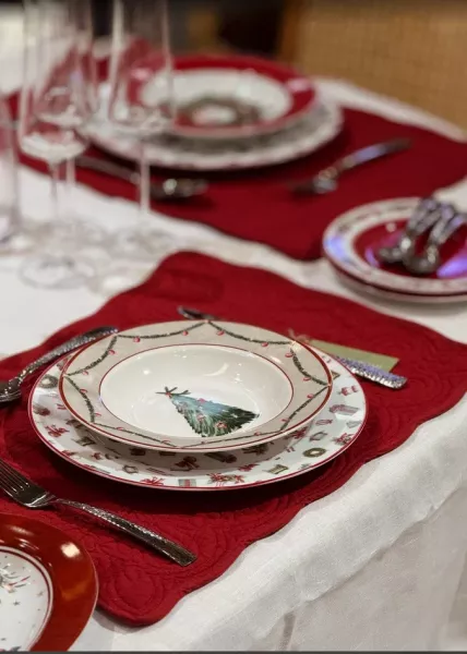 Тарелка новогодняя Christmas tree глубокая, 21.6 см фото №1