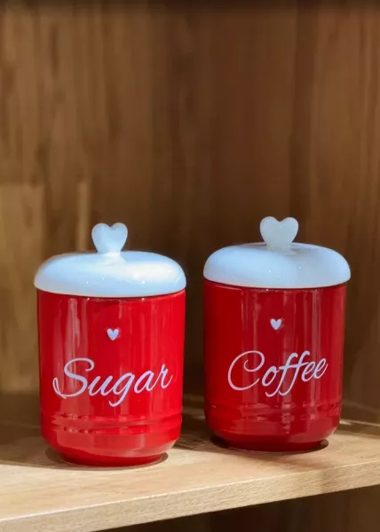 Набор керамических банок для хранения Sugar and Coffee, 500 мл фото №1