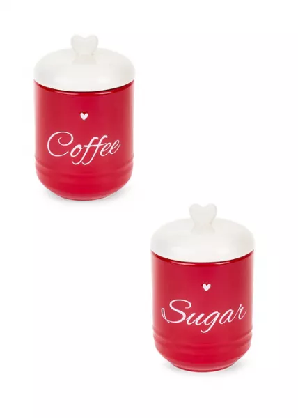 Набор керамических банок для хранения Sugar and Coffee, 500 мл фото №2