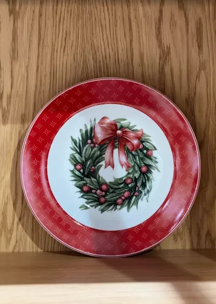 Тарелка новогодняя Christmas wreath глубокая, 21.5 см фото №1