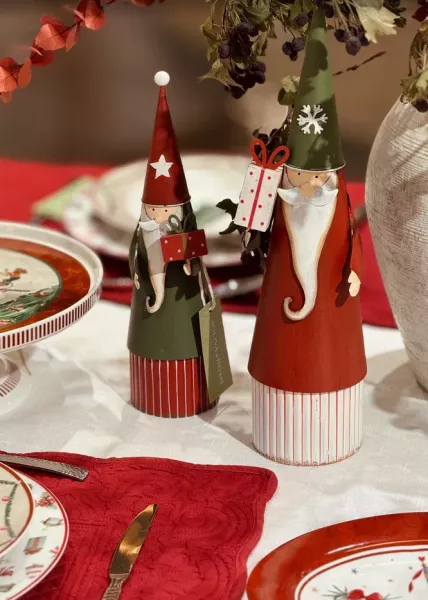 Набор из 2 новогодних декоративных фигур Santa, 27.5 см, 37 см фото №1