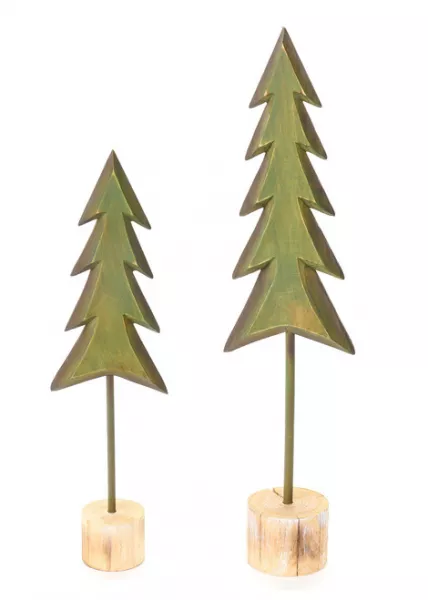 Набор из 2 новогодних декоративных фигур Christmas tree, 41 см, 56 см фото №2