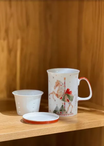 Кружка новогодняя с крышкой в подарочной упаковке, 380 мл фото №1