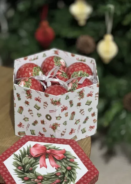 Елочные украшения в подарочной коробке, 14 шт. фото №2