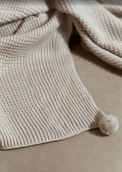 Покрывало декоративное вязаное Mountain, 200x220, бежевое фото №6