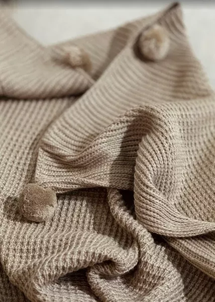 Покрывало декоративное вязаное Mountain, 200x220, коричневое фото №4